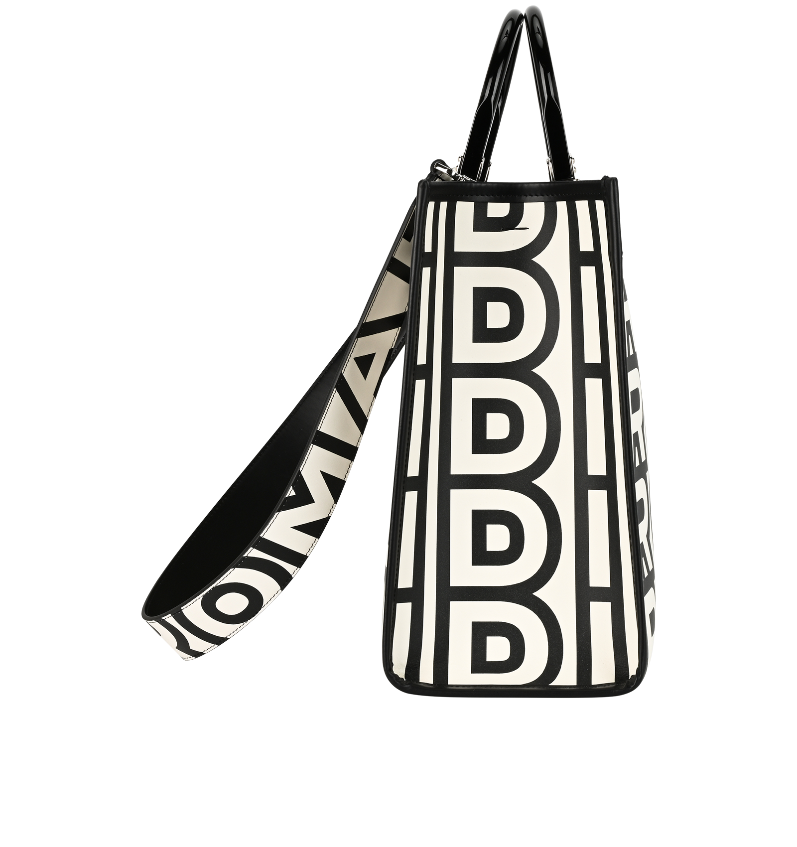 x Marc Jacobs Medium Sunshine, &pound;895, Handbags, Black/White, Leather, Side view